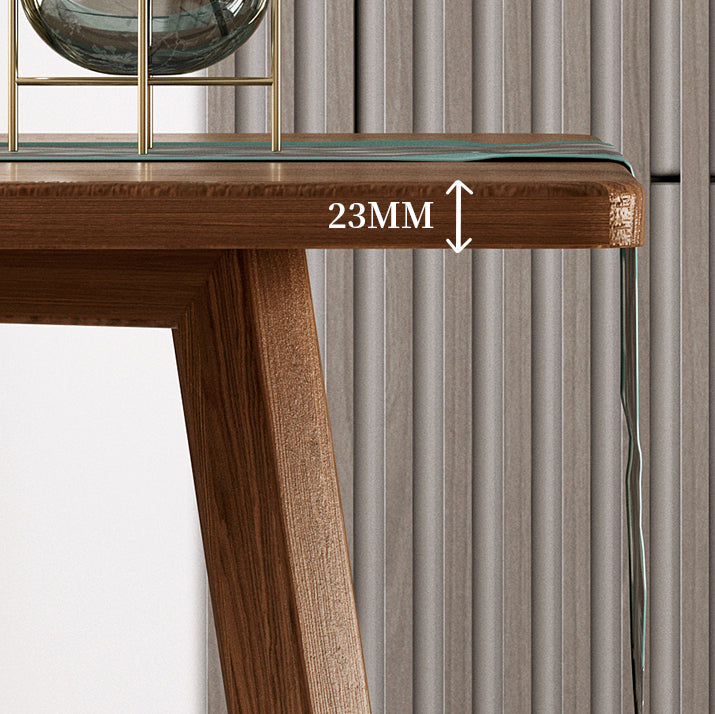 Mesa de comedor moderna con forma rectangular, mesa fija de color madera con madera
