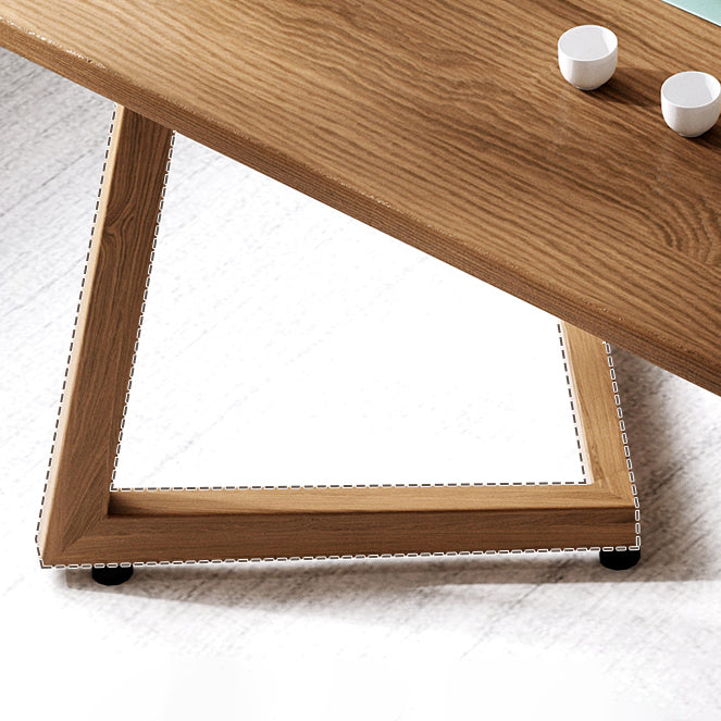 Mesa de comedor moderna con forma rectangular, mesa fija de color madera con madera