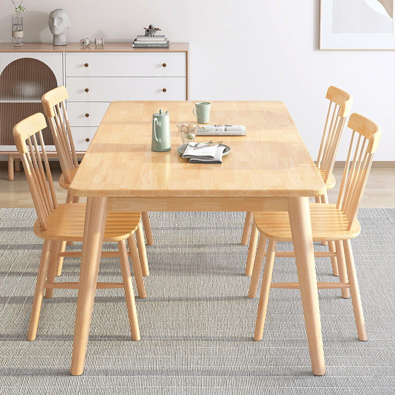 4-foot Rubberwood Solid Wood Simplicity Rectangle Dining Table for Dining Room