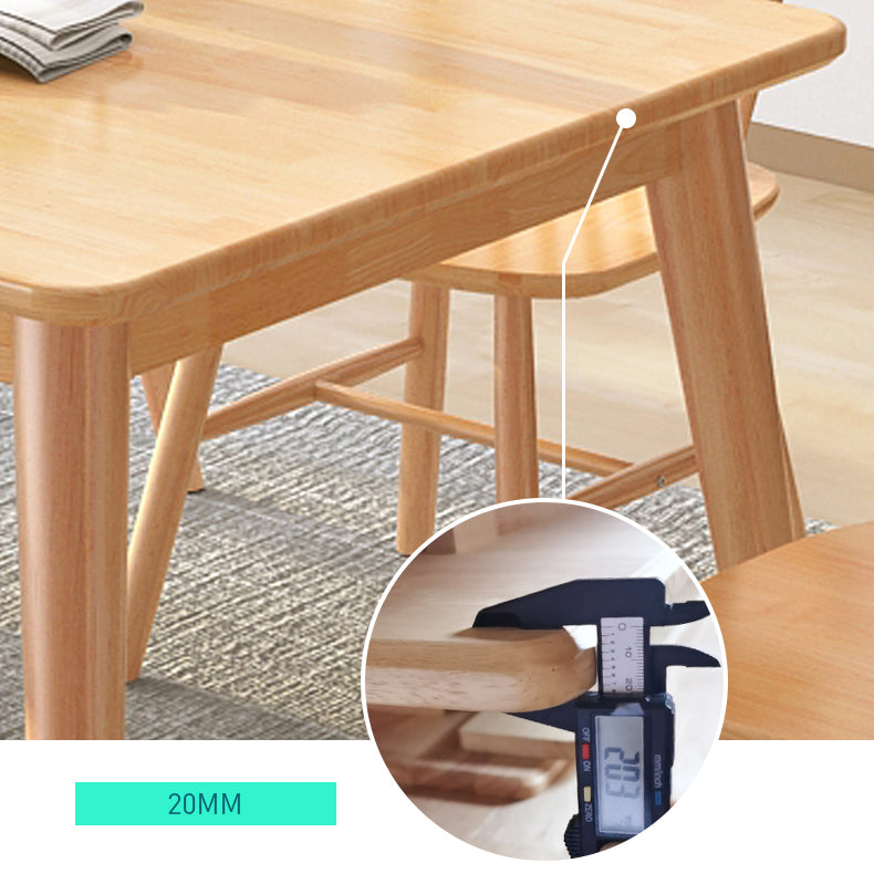 4-foot Rubberwood Solid Wood Simplicity Rectangle Dining Table for Dining Room