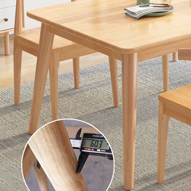 4-foot Rubberwood Solid Wood Simplicity Rectangle Dining Table for Dining Room