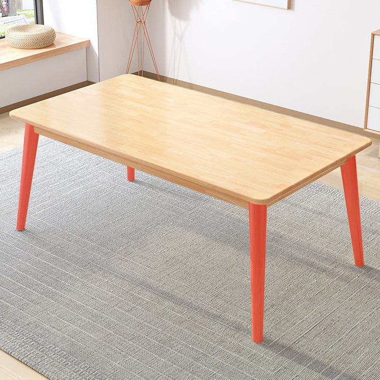 4-foot Rubberwood Solid Wood Simplicity Rectangle Dining Table for Dining Room