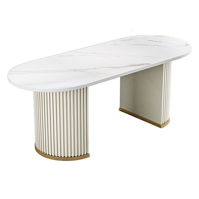 Metal Traditional Luxury Free Form Indoor Table Sintered Stone Table for Kitchen and Dining Room
