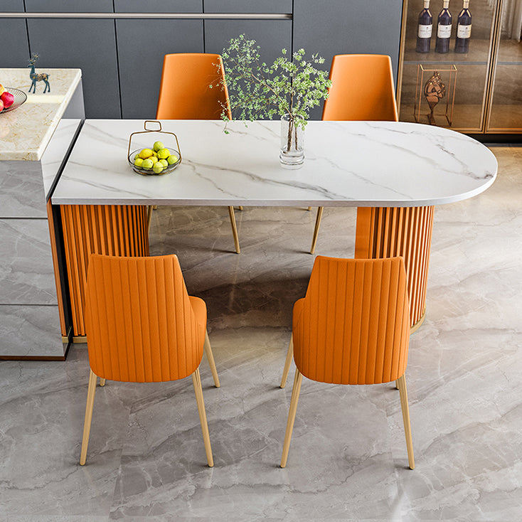 Metal Traditional Luxury Free Form Indoor Table Sintered Stone Table for Kitchen and Dining Room