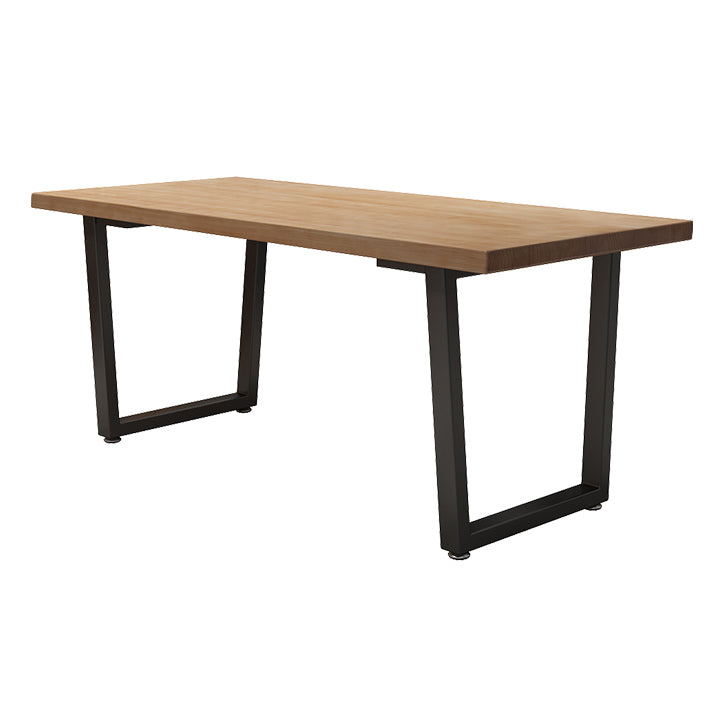 Industrial Style Solid Wood Dining Table Brown Rectangle Sled Base Table for Dinning Room