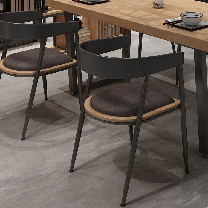Industrial Style Solid Wood Dining Table Brown Rectangle Sled Base Table for Dinning Room