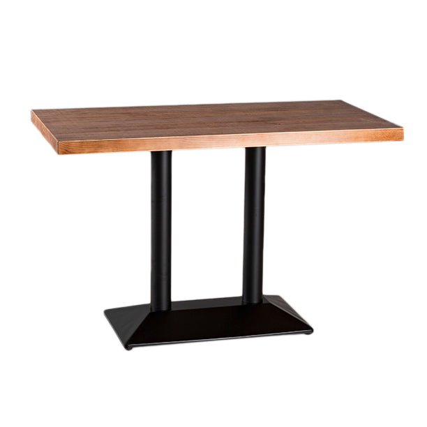 Solid Wood Industrial Style Dining Table Brown Table with Black Frame for Dinning Room