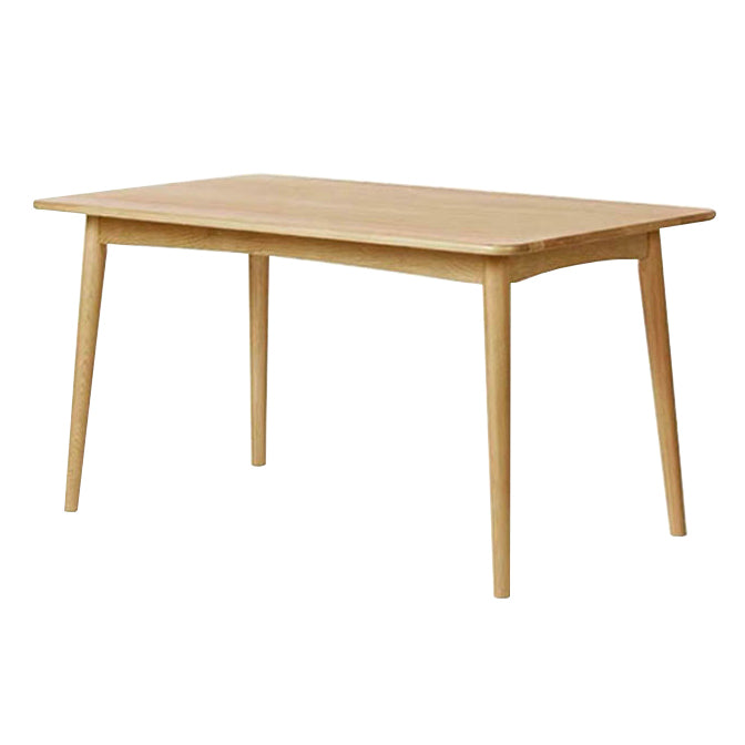 Eenvoudige bruine standaard eettafel vaste houten rechthoek eettafel met 4 potenbasis