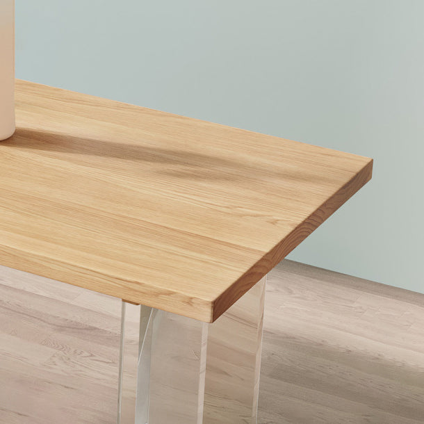 Contemporary Khaki Standard Dining Table Solid Wood Rectangle Dining Table with Double Pedestal Base
