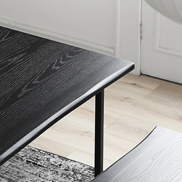 Industrial Style Home Pine Dining Table Rectangle Shape Table with Double Pedestal