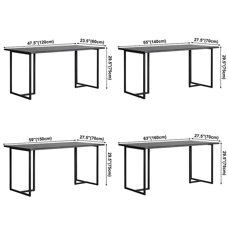 Industrial Style Home Pine Dining Table Rectangle Shape Table with Double Pedestal