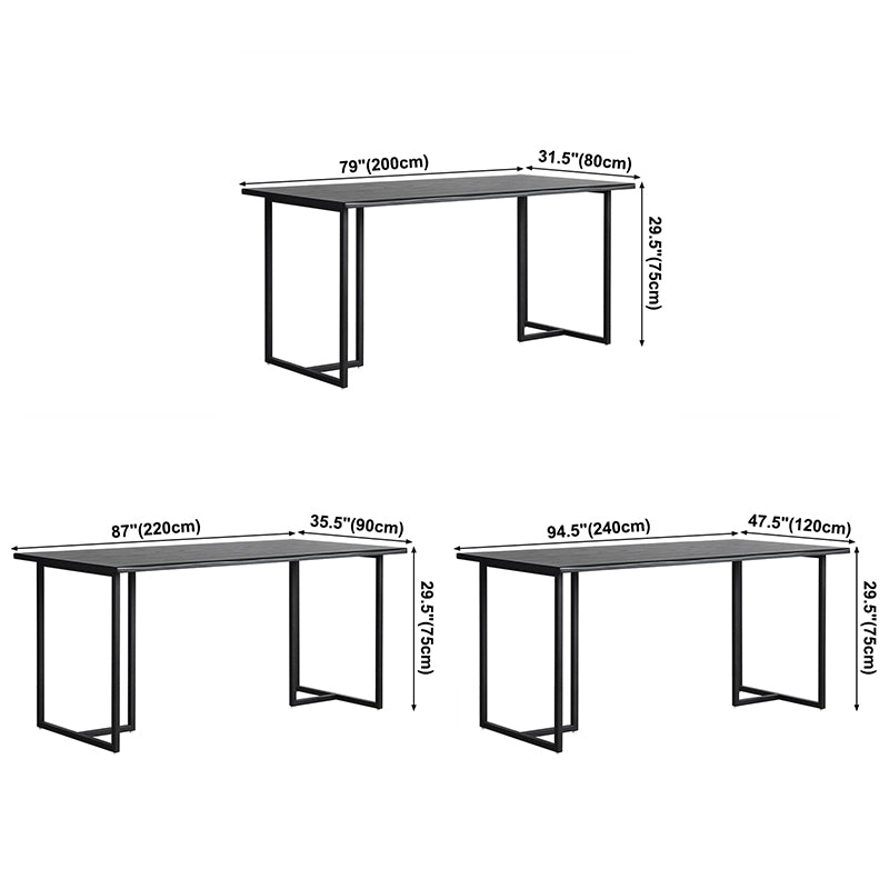 Industrial Style Home Pine Dining Table Rectangle Shape Table with Double Pedestal