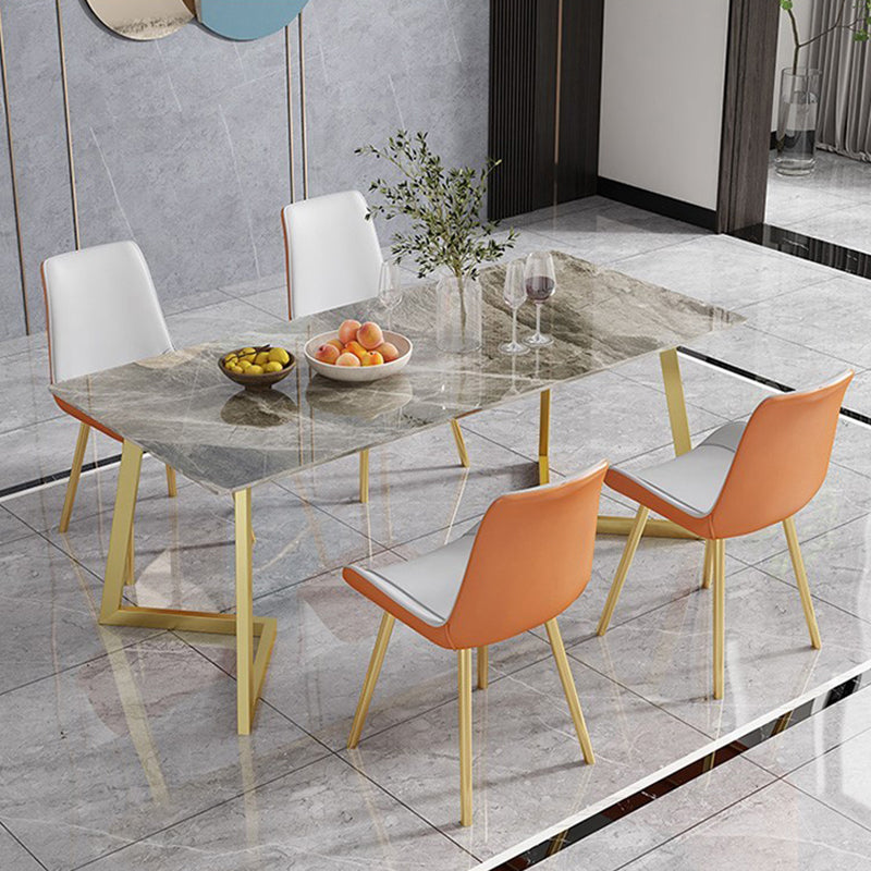 Table à manger rectangulaire de luxe traditionnelle en métal