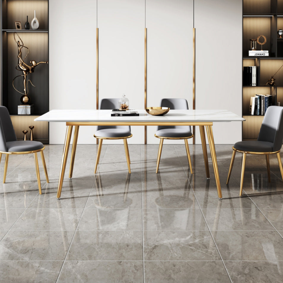 Metal Mesa sinterizada de mesa de interior tradicional rectángulo de lujo con 4 patas