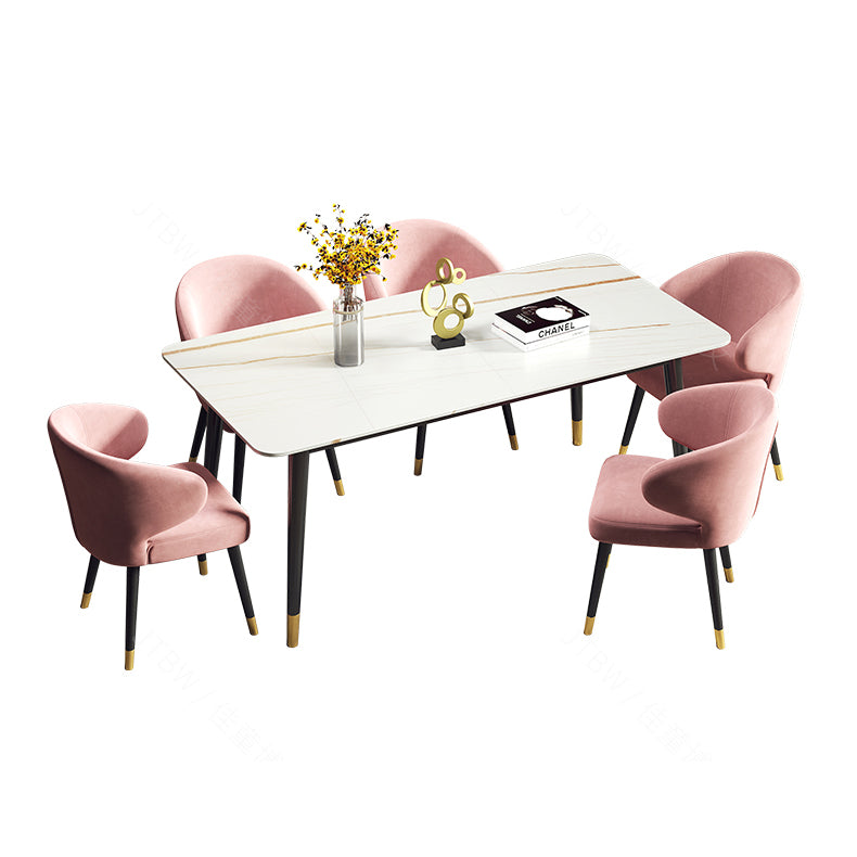 Metal Mesa sinterizada de mesa de interior tradicional rectángulo de lujo con 4 patas