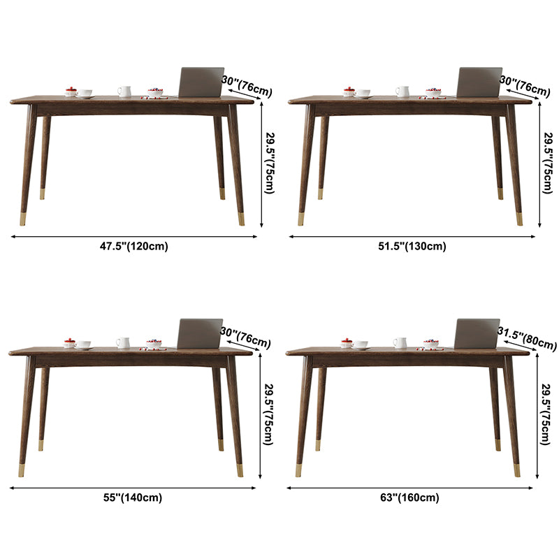 Modern Style Ash Wood Dining Table 4 Legs Rectangular Table in Wood Color