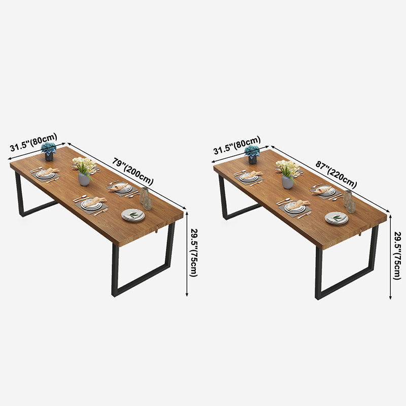 Table à manger en bois massif de style industriel