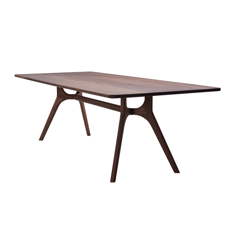 Contemporary Style Pine Dining Table 4 Legs Solid Wood Rectangle Table for Home