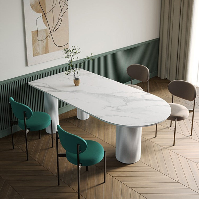 Metal Modern Forma libre Mesa de piedra sinterizada para comedor para comedor