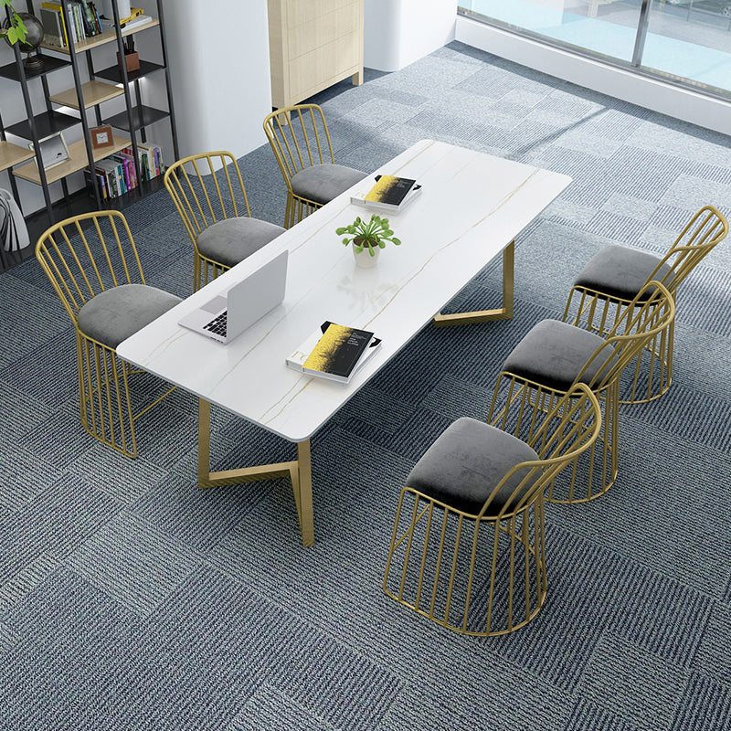 Rectangle double piédestal glam glam table table à manger en deux couleurs table de pierre frittée