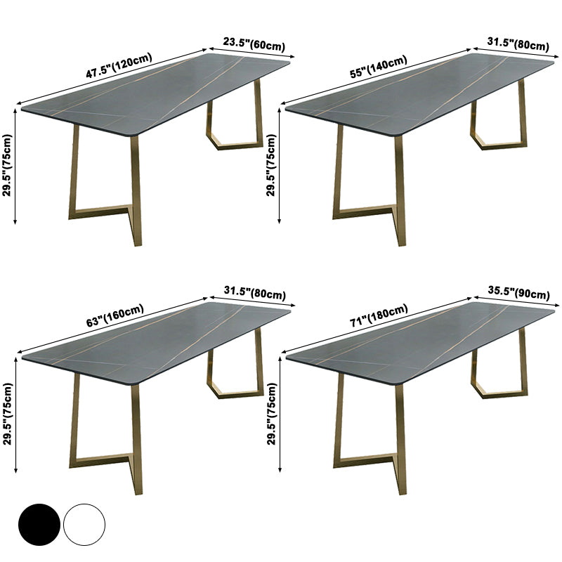 Rectangle double piédestal glam glam table table à manger en deux couleurs table de pierre frittée