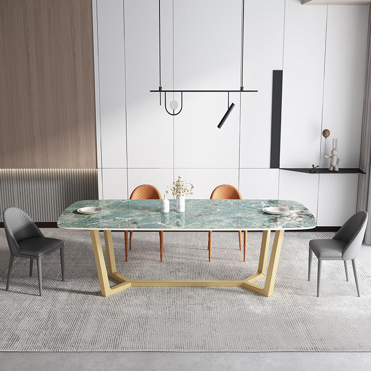 Metaal traditionele luxe rechthoek binnen tafel gesinterde stenen tafel met schroefdeksel