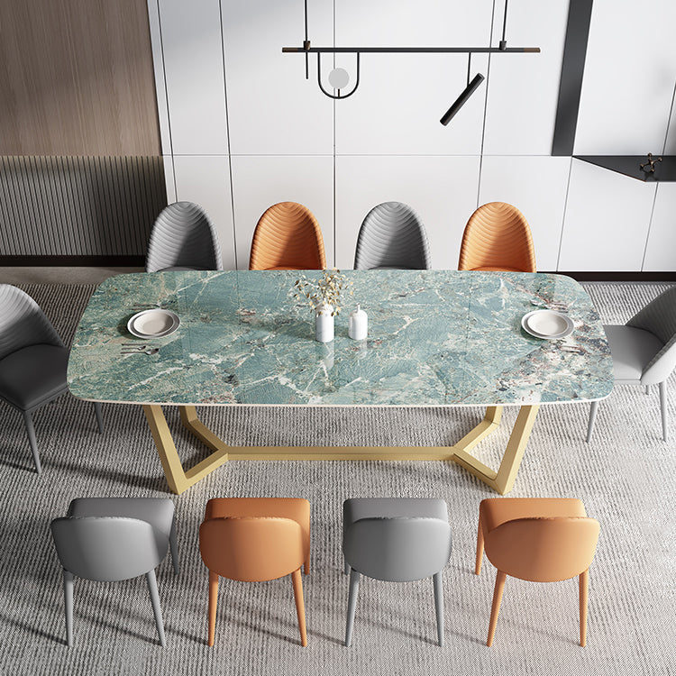 Metaal traditionele luxe rechthoek binnen tafel gesinterde stenen tafel met schroefdeksel