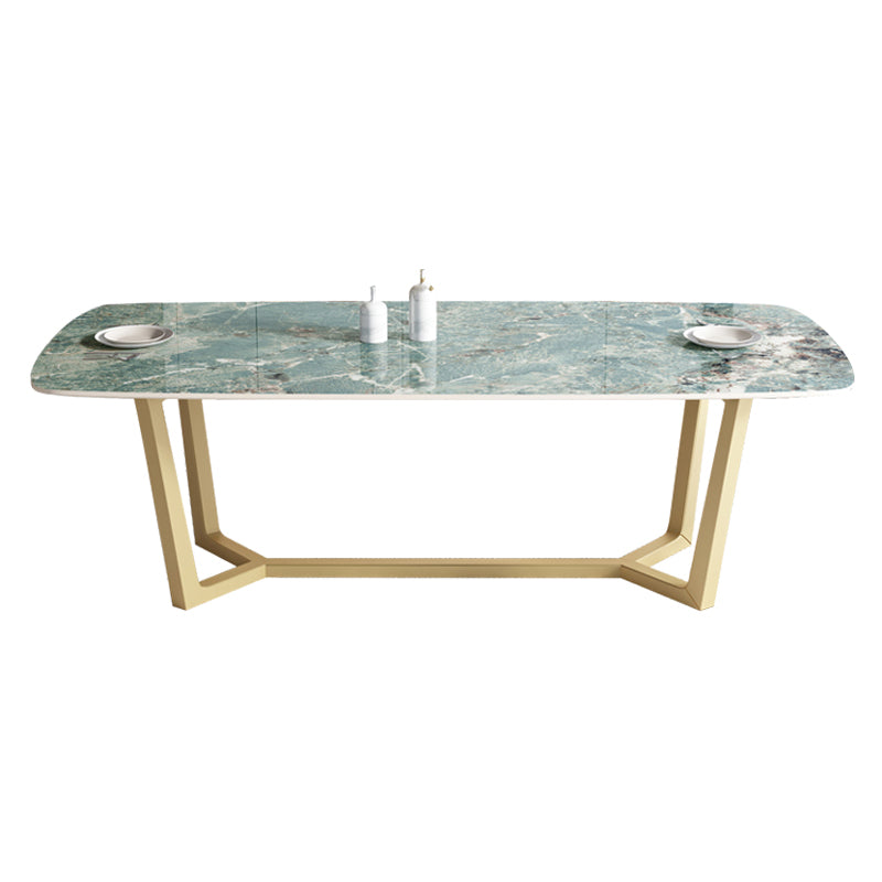 Metaal traditionele luxe rechthoek binnen tafel gesinterde stenen tafel met schroefdeksel
