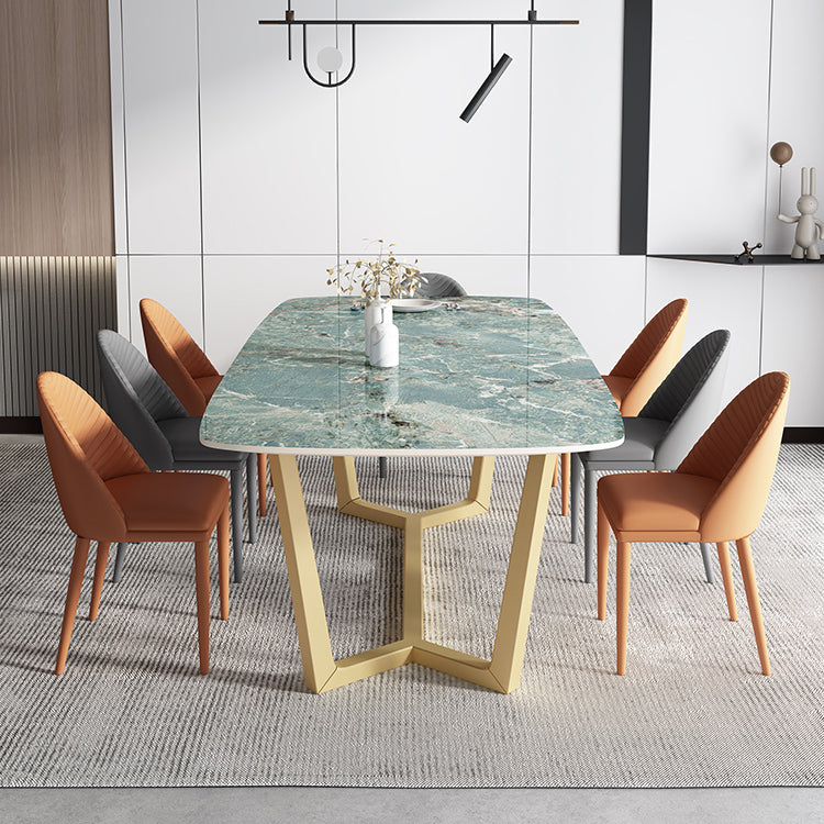 Metaal traditionele luxe rechthoek binnen tafel gesinterde stenen tafel met schroefdeksel