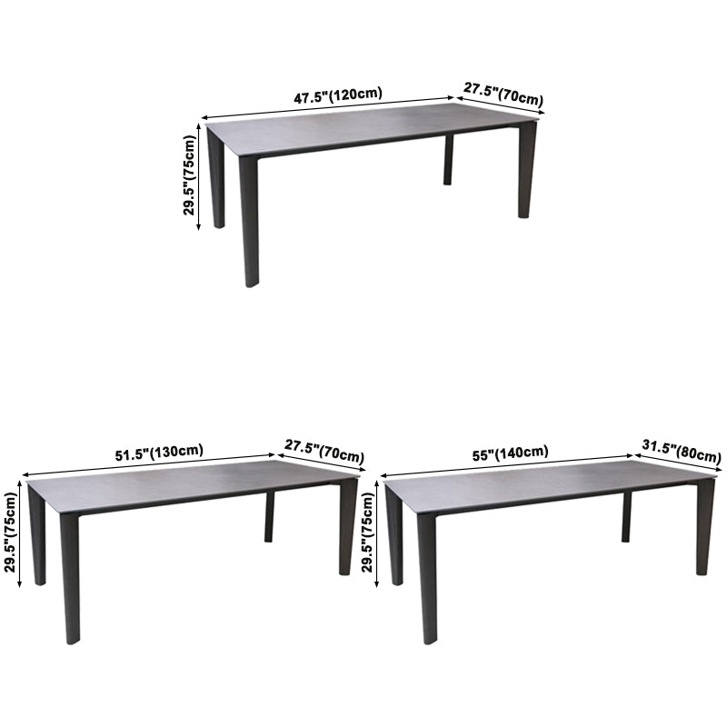 Modern Style Home Sintered Stone Dining Table Rectangular Shape Table with Ash Wood 4 Legs Base