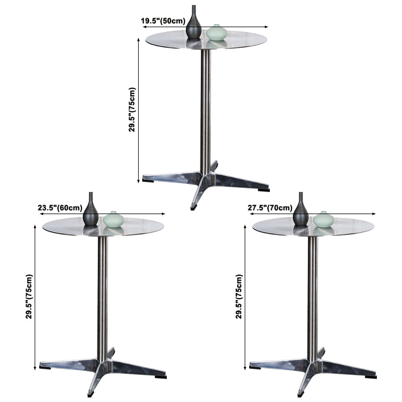 Stainless Steel Industrial Dining Table Pedestal Table for Dinning Room