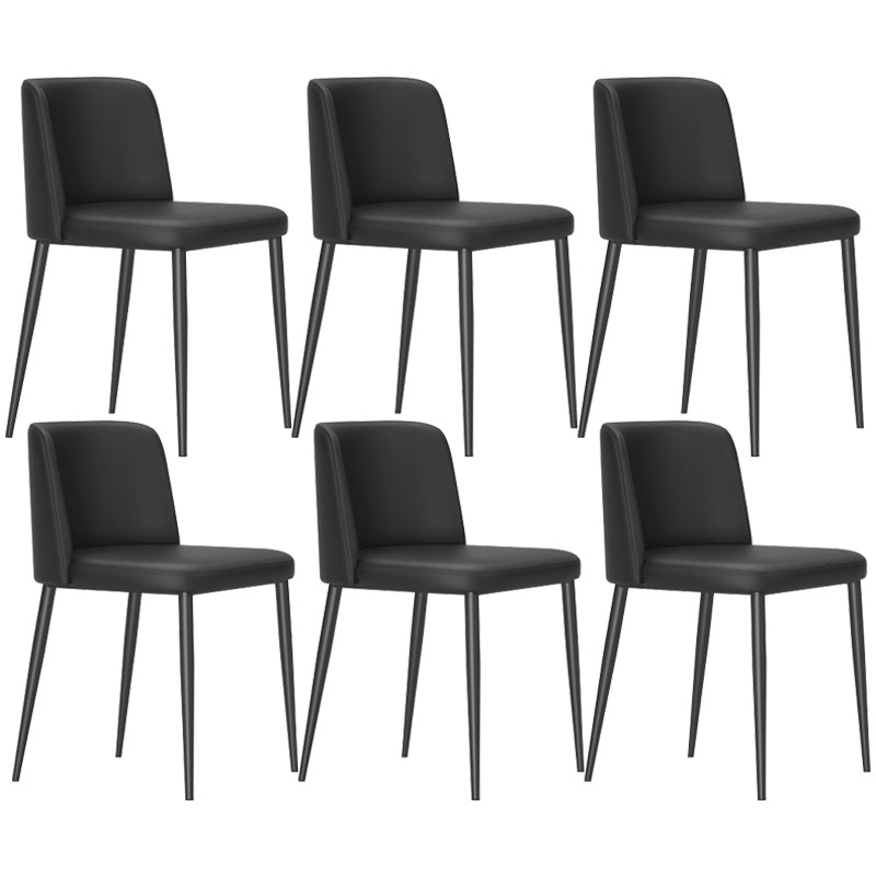Home Scandinavian Side Chair Parsons Back Metal Upholstered Dining Room Chair
