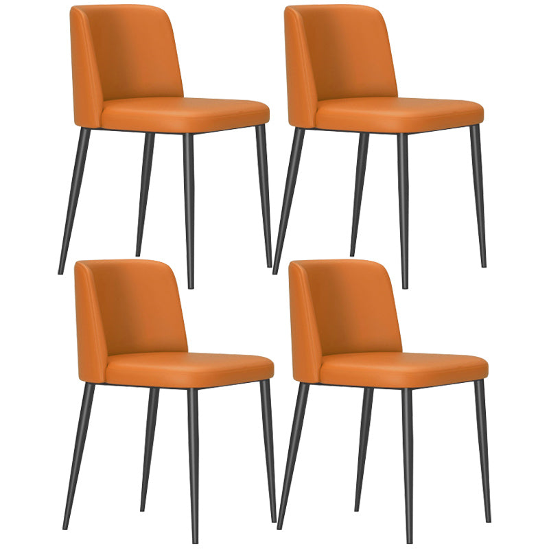 Home Scandinavian Side Chair Parsons Back Metal Upholstered Dining Room Chair