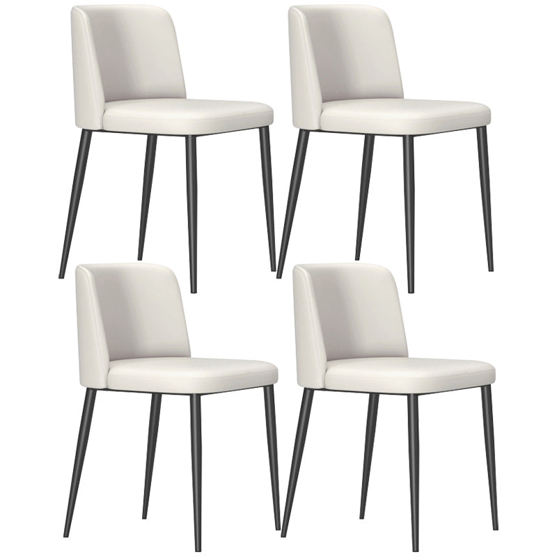 Home Scandinavian Side Chair Parsons Back Metal Upholstered Dining Room Chair