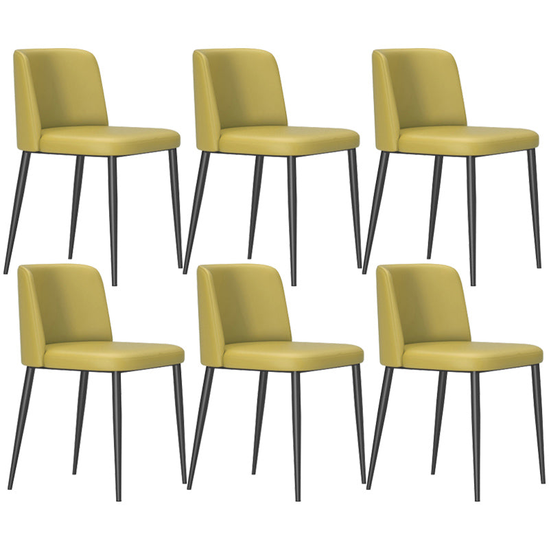 Home Scandinavian Side Chair Parsons Back Metal Upholstered Dining Room Chair
