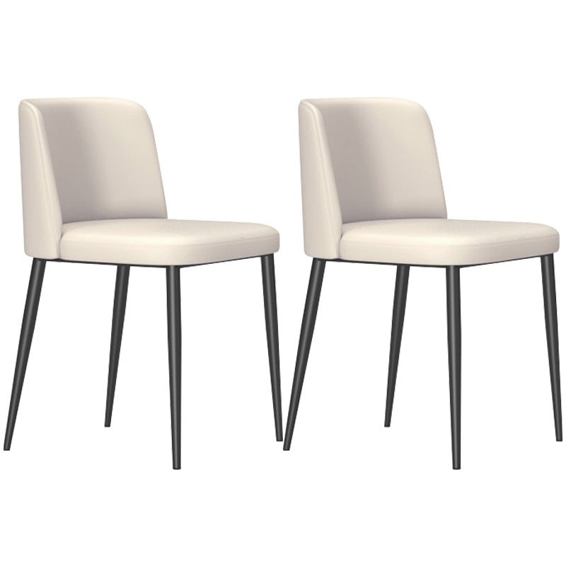 Home Scandinavian Side Chair Parsons Back Metal Upholstered Dining Room Chair