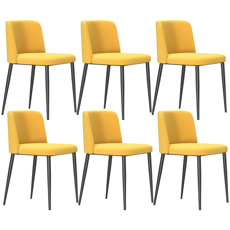 Home Scandinavian Side Chair Parsons Back Metal Upholstered Dining Room Chair