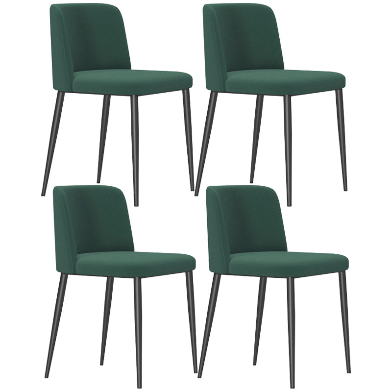 Home Scandinavian Side Chair Parsons Back Metal Upholstered Dining Room Chair