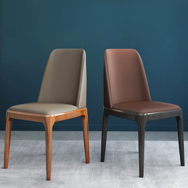 Leather Scandinavian Restaurant Side Chair Colorful Parsons Dining Chair