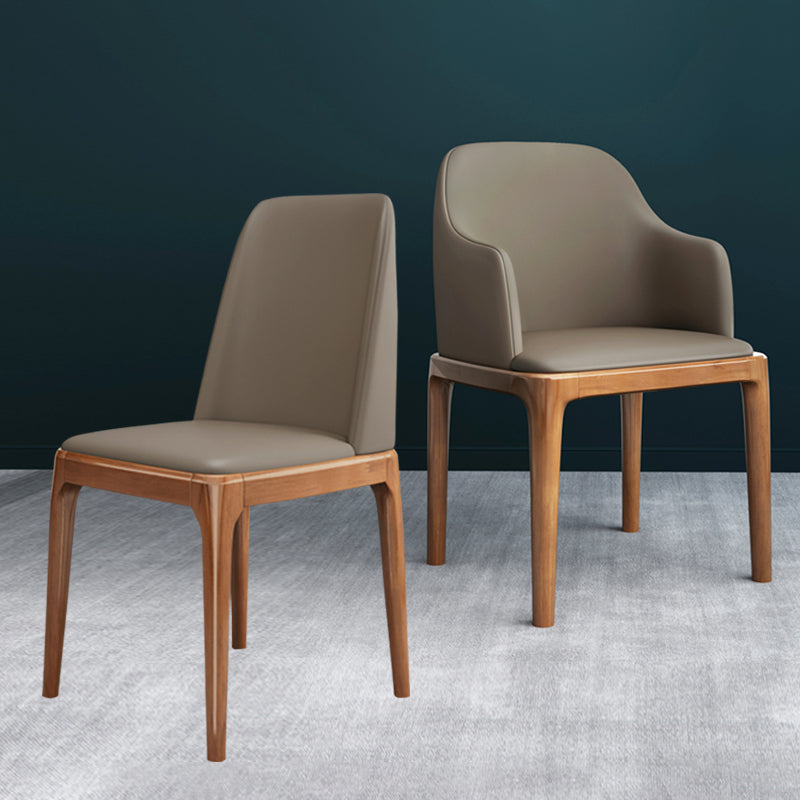 Leather Scandinavian Restaurant Side Chair Colorful Parsons Dining Chair