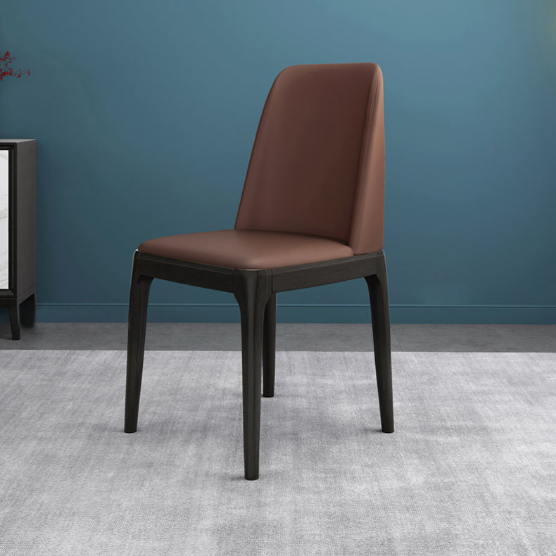 Leather Scandinavian Restaurant Side Chair Colorful Parsons Dining Chair