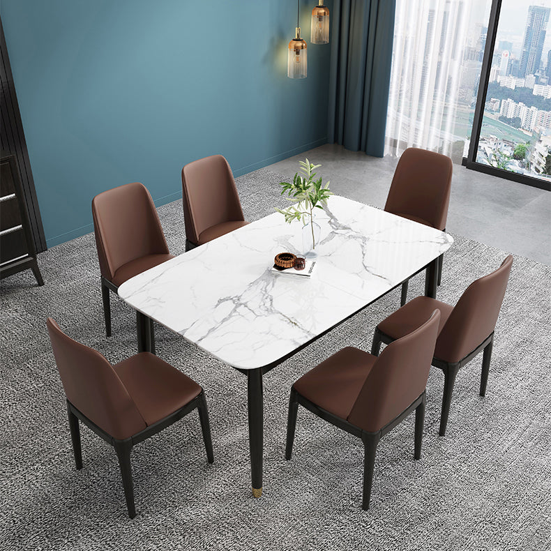 Chaise d'appoint de restaurant scandinave en cuir, chaise de salle à manger Parsons colorée