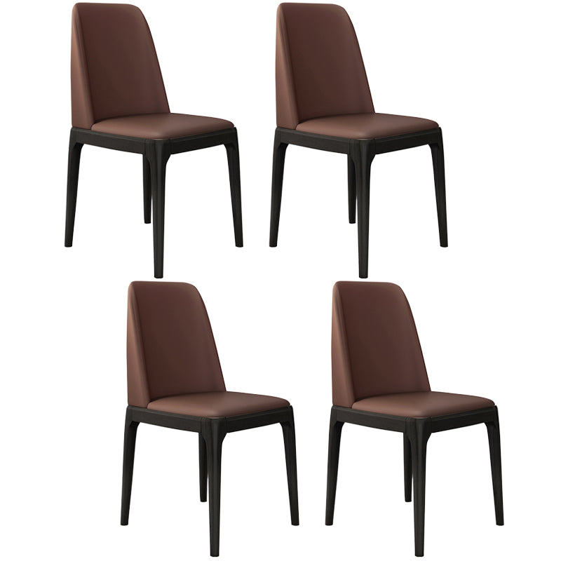 Leather Scandinavian Restaurant Side Chair Colorful Parsons Dining Chair