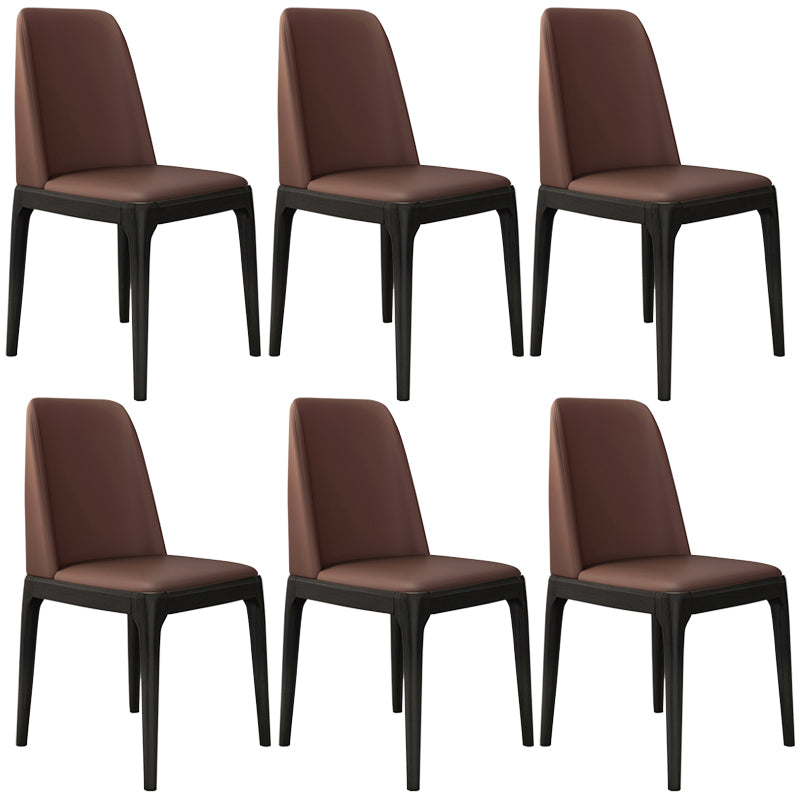 Leather Scandinavian Restaurant Side Chair Colorful Parsons Dining Chair