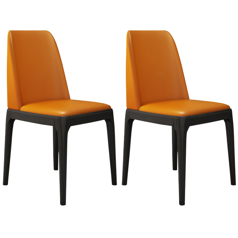 Leather Scandinavian Restaurant Side Chair Colorful Parsons Dining Chair