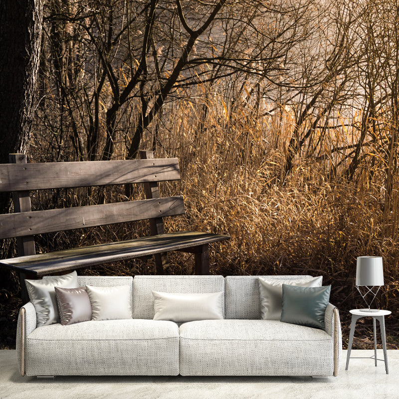 Modern Forest Wall Mural Decor Horizontal Photography Style for Decoration