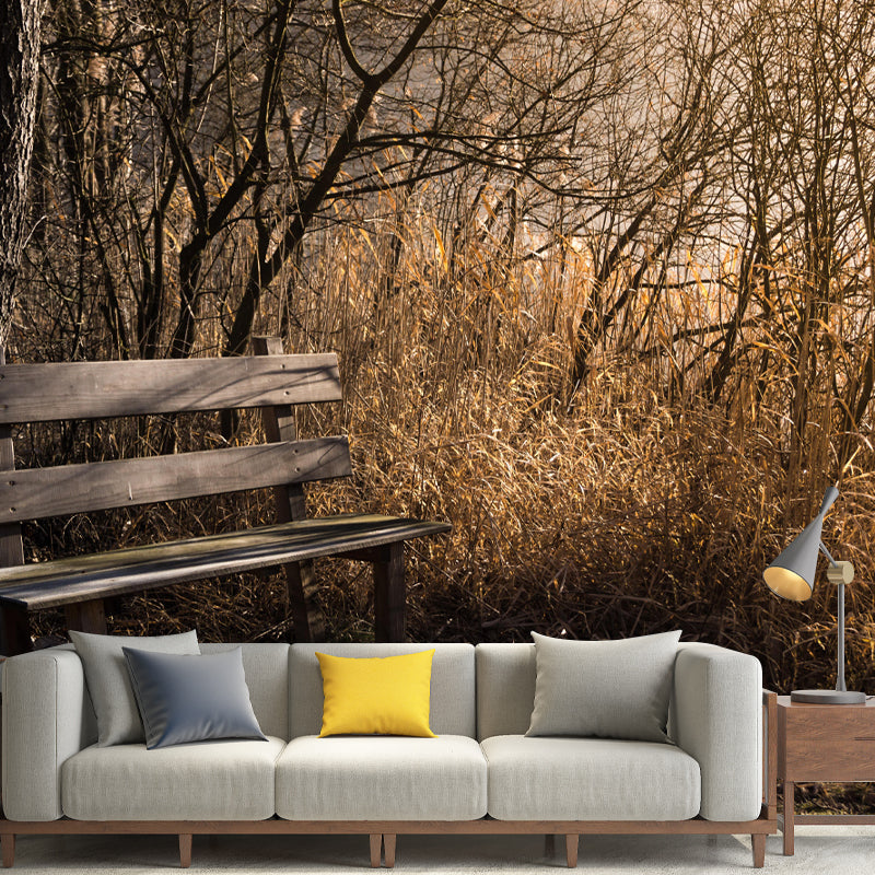 Modern Forest Wall Mural Decor Horizontal Photography Style for Decoration