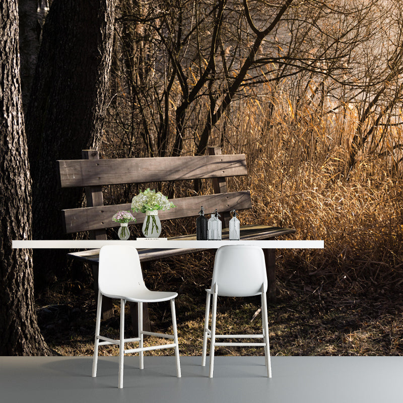 Modern Forest Wall Mural Decor Horizontal Photography Style for Decoration