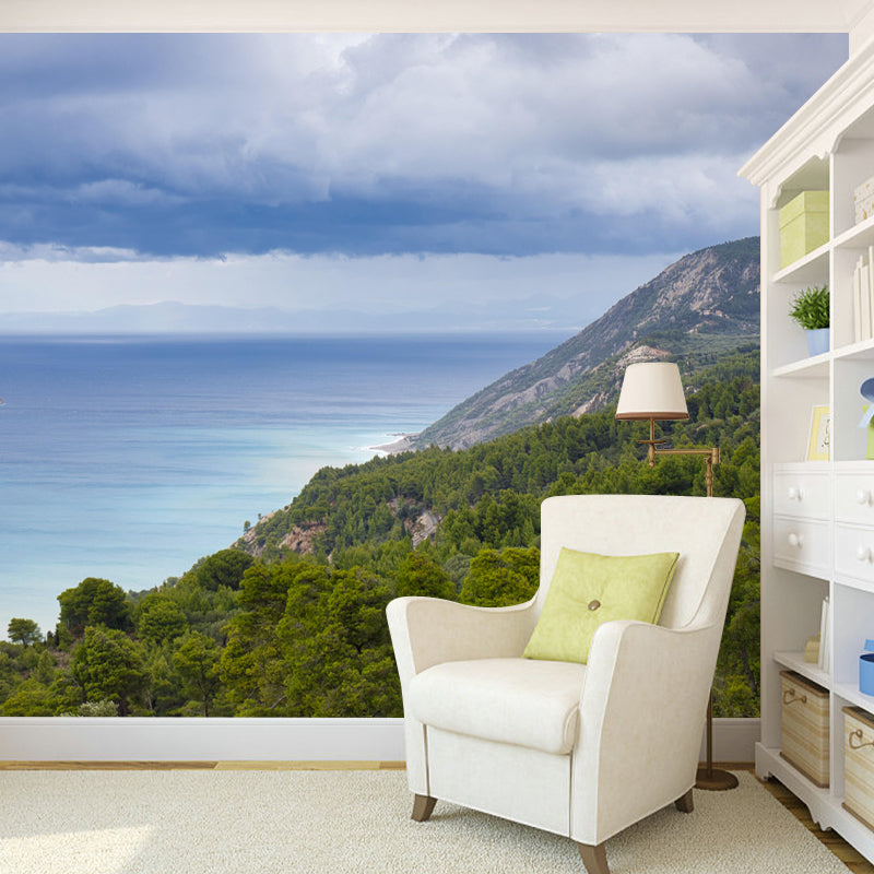 Modern Forest Wall Mural Decor Horizontal Photography Style for Decoration