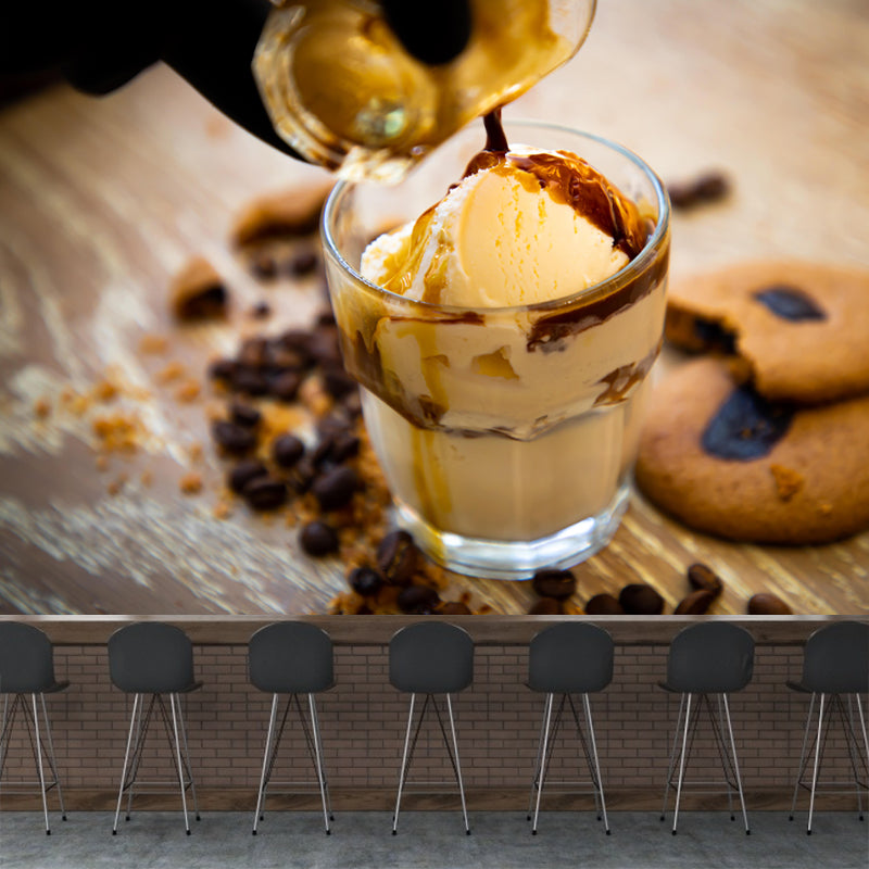 Ice Cream Mural Mildew Resistant Contemporary Photography Wall Covering for Commercial Use